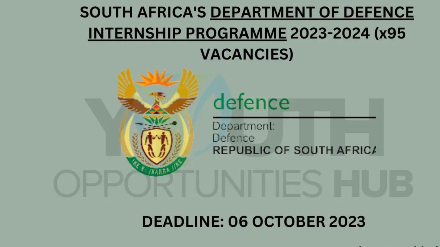 SA Army is hiring Internships 2023/2024 - MYJOBLOCATE.COM
