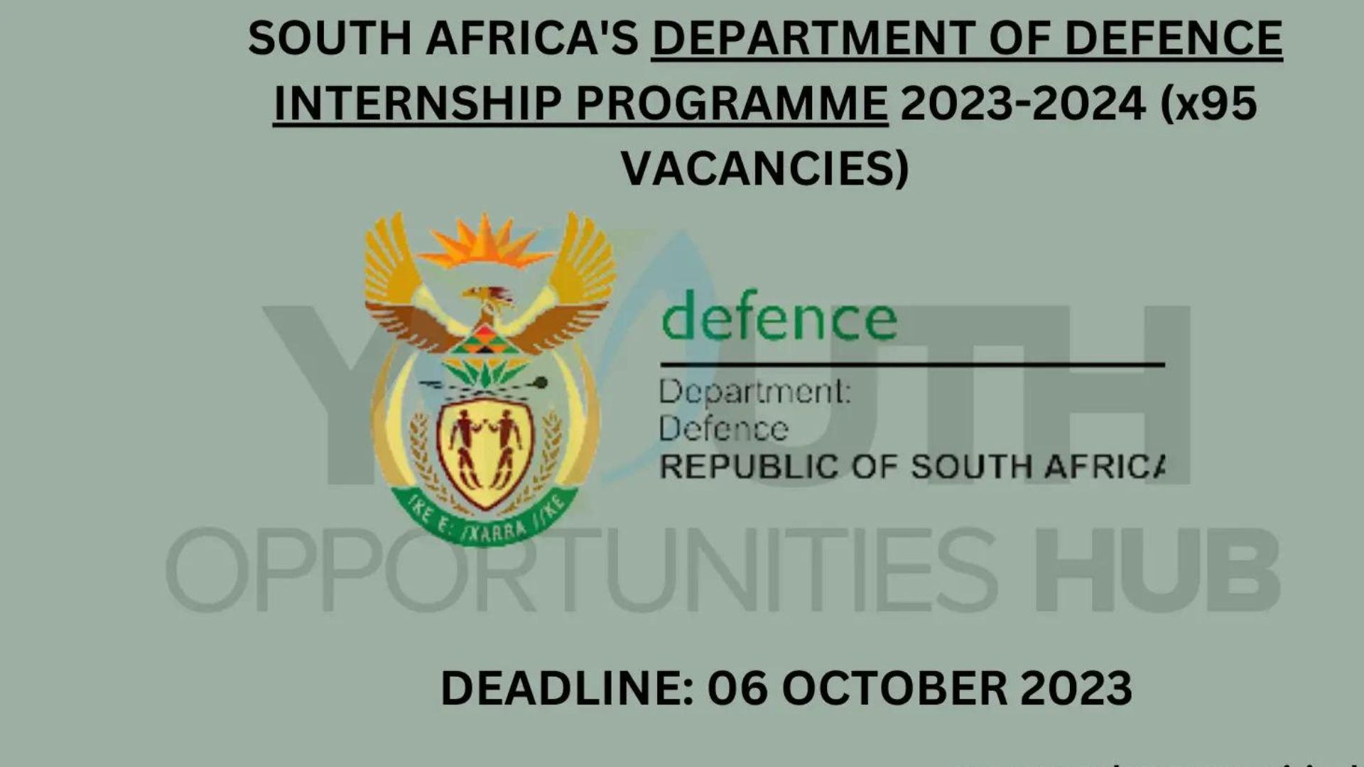 SA Army is hiring Internships 2024