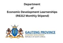 Department of Economic Development Learnerships (R6312 Monthly Stipend)