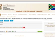 Internships at the Department of Social Development (R7450 Per Month)