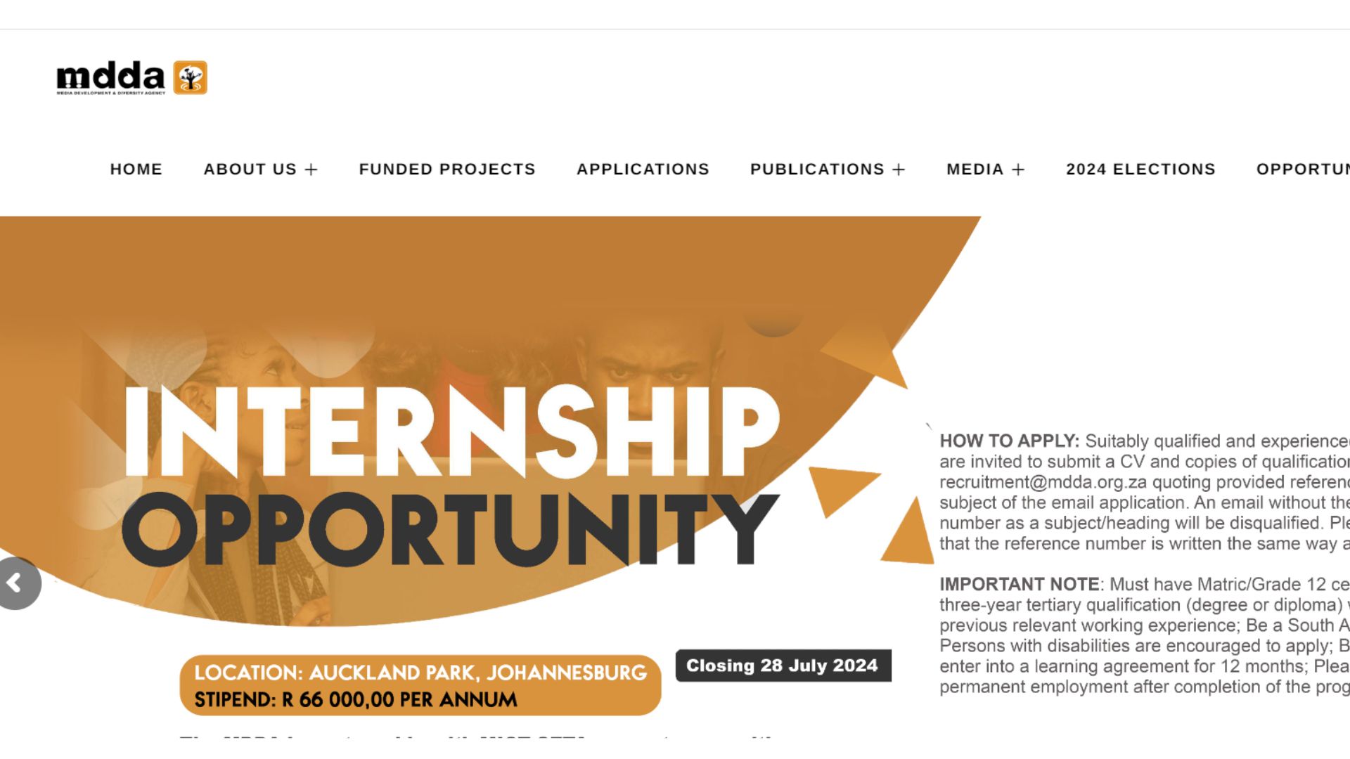 SETA Internships Stipend R5500