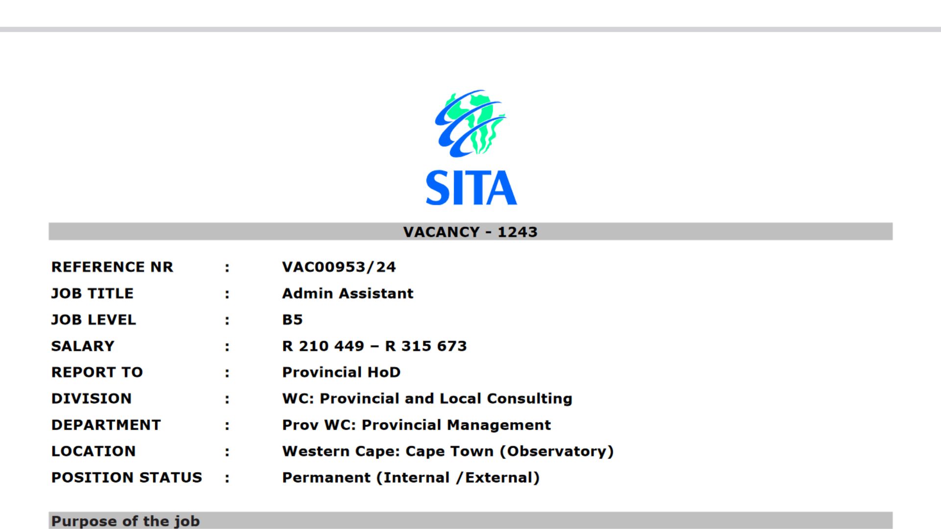 SITA Vacancies