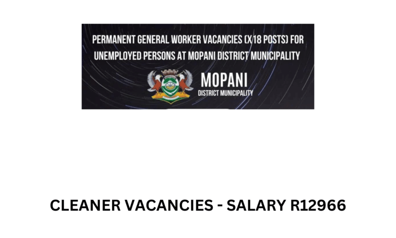 CLEANER VACANCIES - SALARY R12966