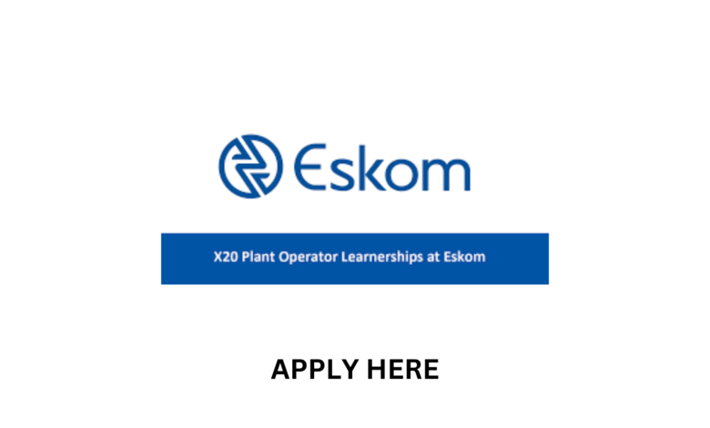 ESKOM PLANT OPERATOR LEARNERSHIP PROGRAMME X20 POSTS