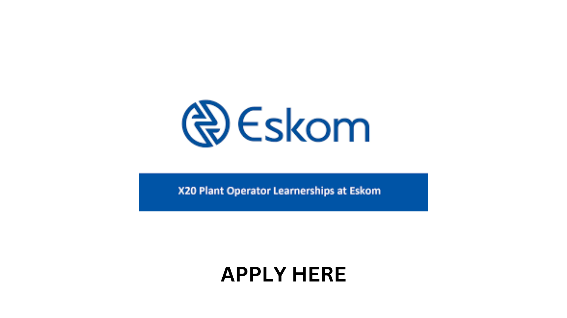 ESKOM PLANT OPERATOR LEARNERSHIP PROGRAMME X20 POSTS