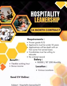 Hospitality Learnerships 2025 