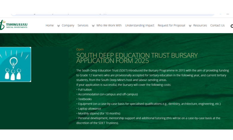 SDET Bursary Application