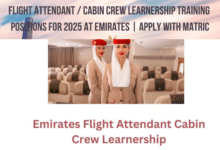 Flight Attendant / Cabin Crew Learnership Training Positions for 2025