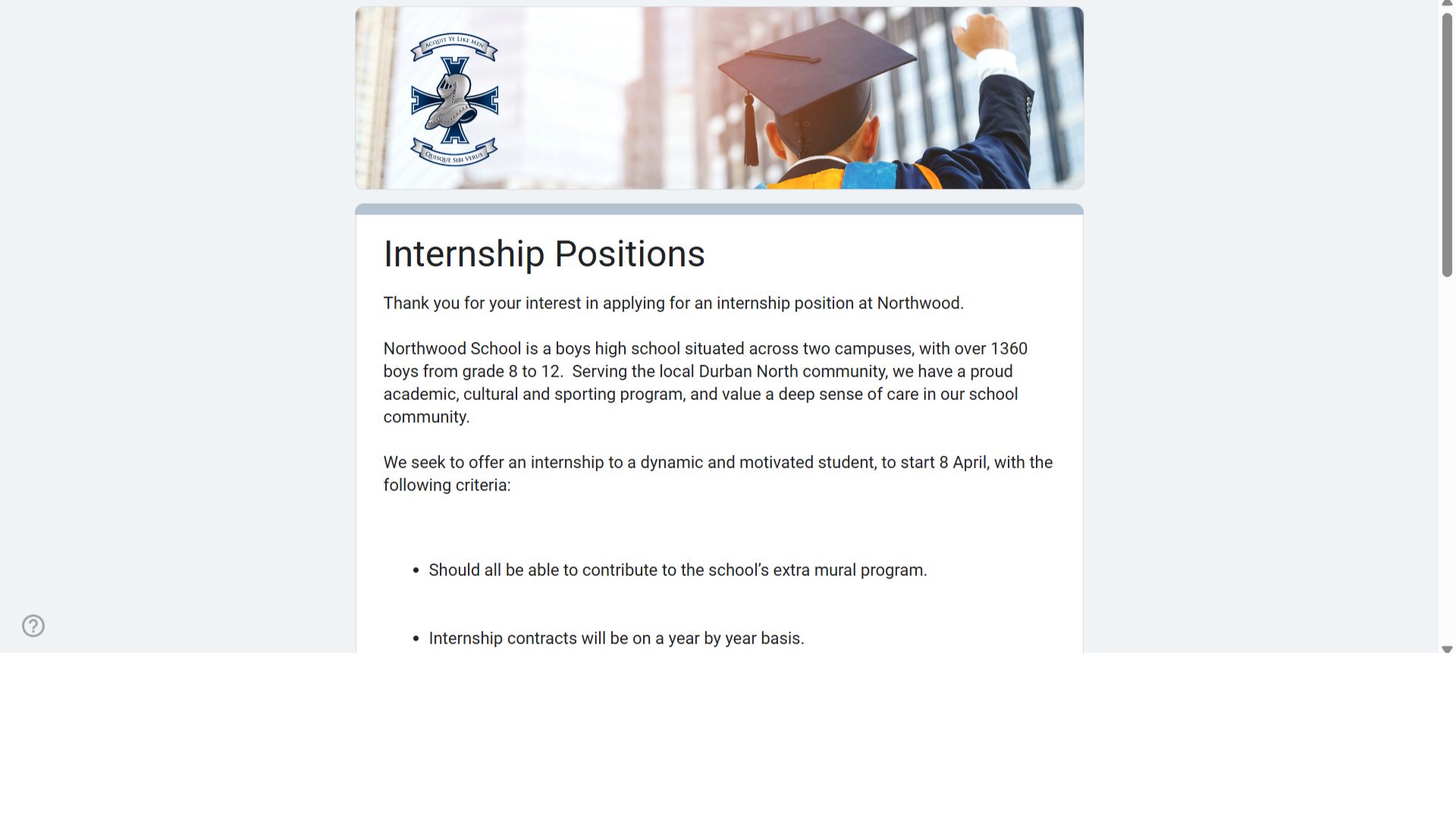 Teacher Internship Positions 2025
