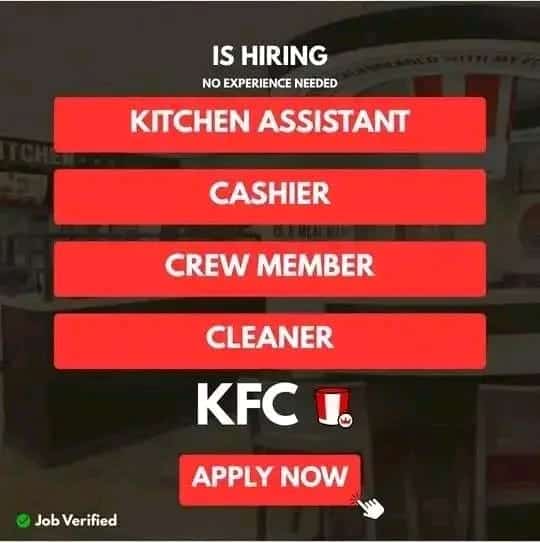 KFC is Hiring Casual Jobs