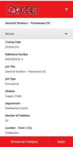 General Workers - Boxer Superstores