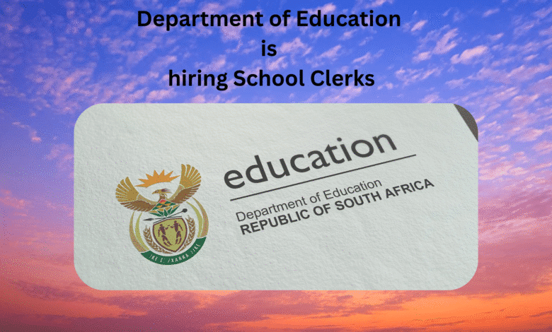 Department of Education is hiring School Clerks