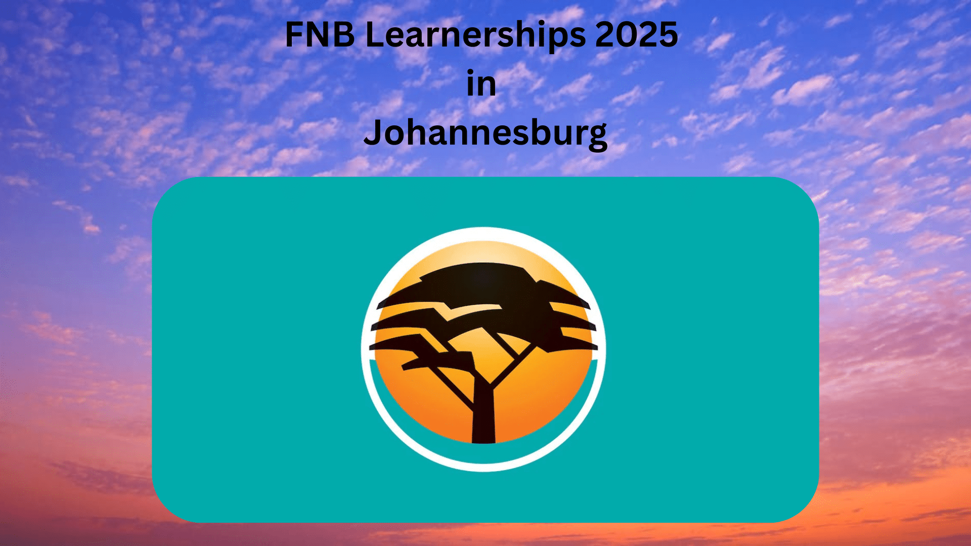 FNB Learnerships 2025 in Johannesburg