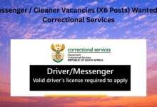 Messenger / Cleaner Vacancies (X6 Posts) Wanted at Correctional Services