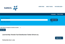 SASOL Learnership: Fuel Distribution Tanker Drivers x5