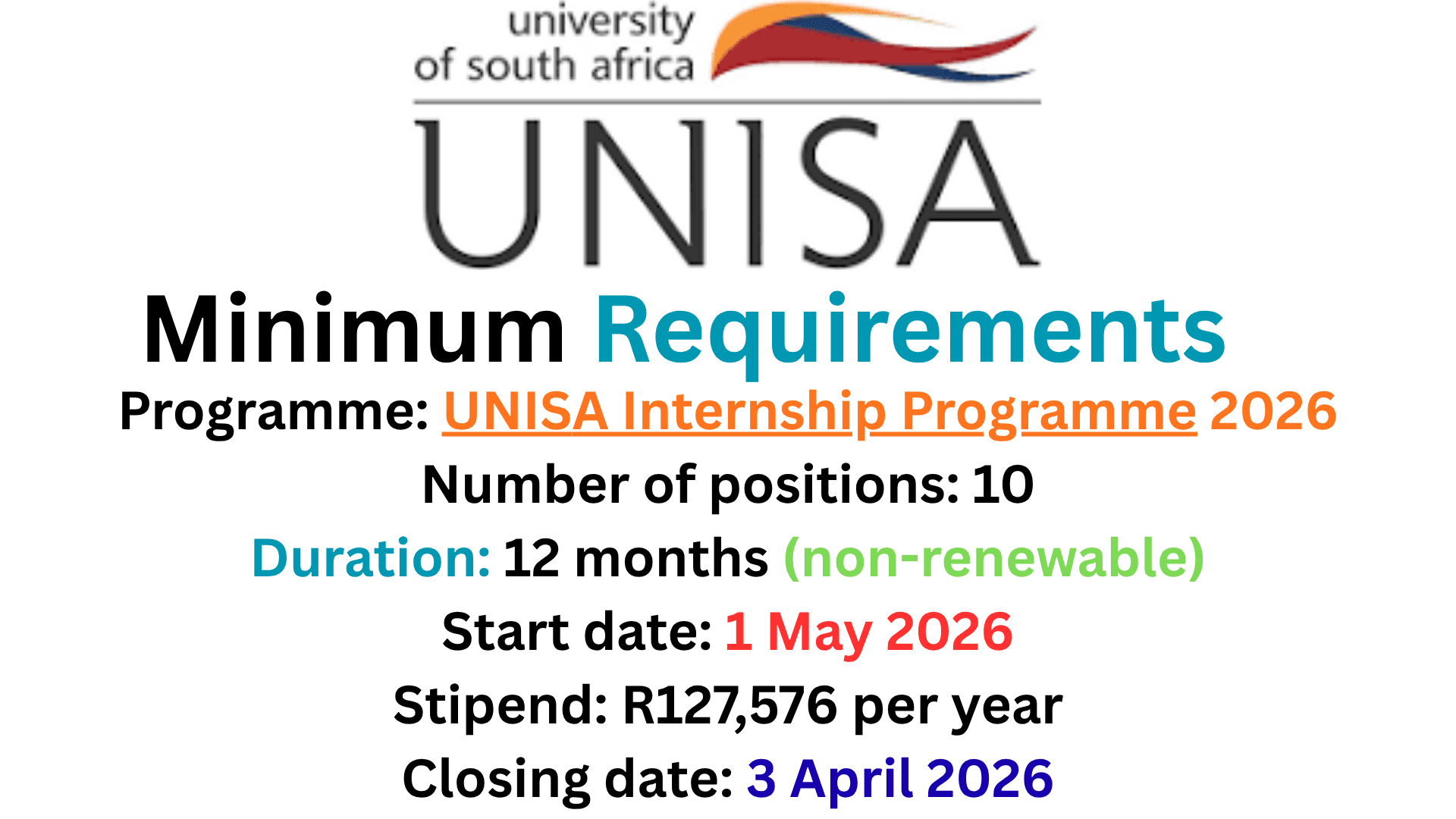 Internship Jobs for Unemployed (UNISA)