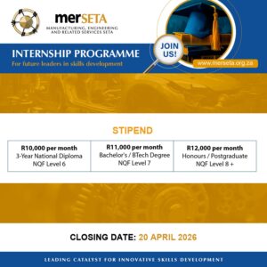 24-Month Internship Programme in merSETA Stipend R10,000