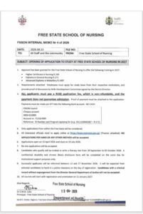 Higher Certificate in Nursing 2027 Intake