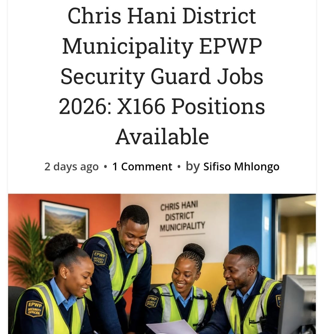 EPWP Security Guard Jobs 2026: X166